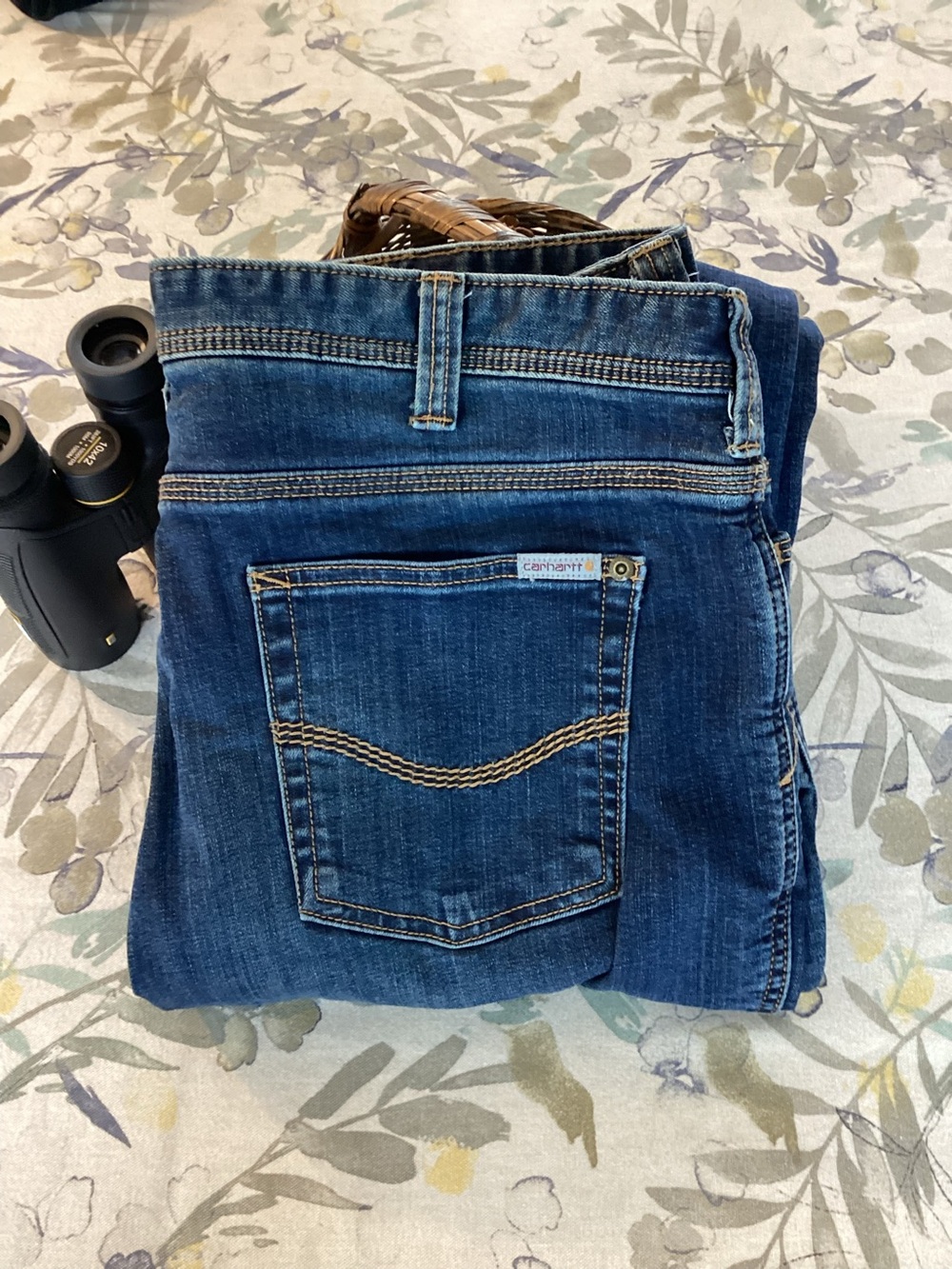 Carhartt Women's Flannel Line Blue Jeans Straight-Leg Size 16 27” Inseam
